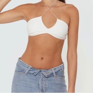Cute Edikted criss cross white crop top!
